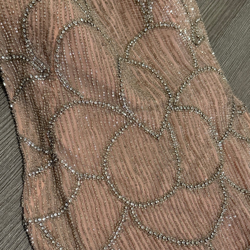 Glamorous Strapless beaded sparkly dress with Fringe